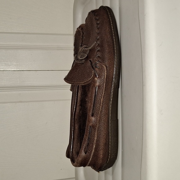 Minnetonka leather moccasins slip ons - 11 - brown chocolate moose - Picture 5 of 9